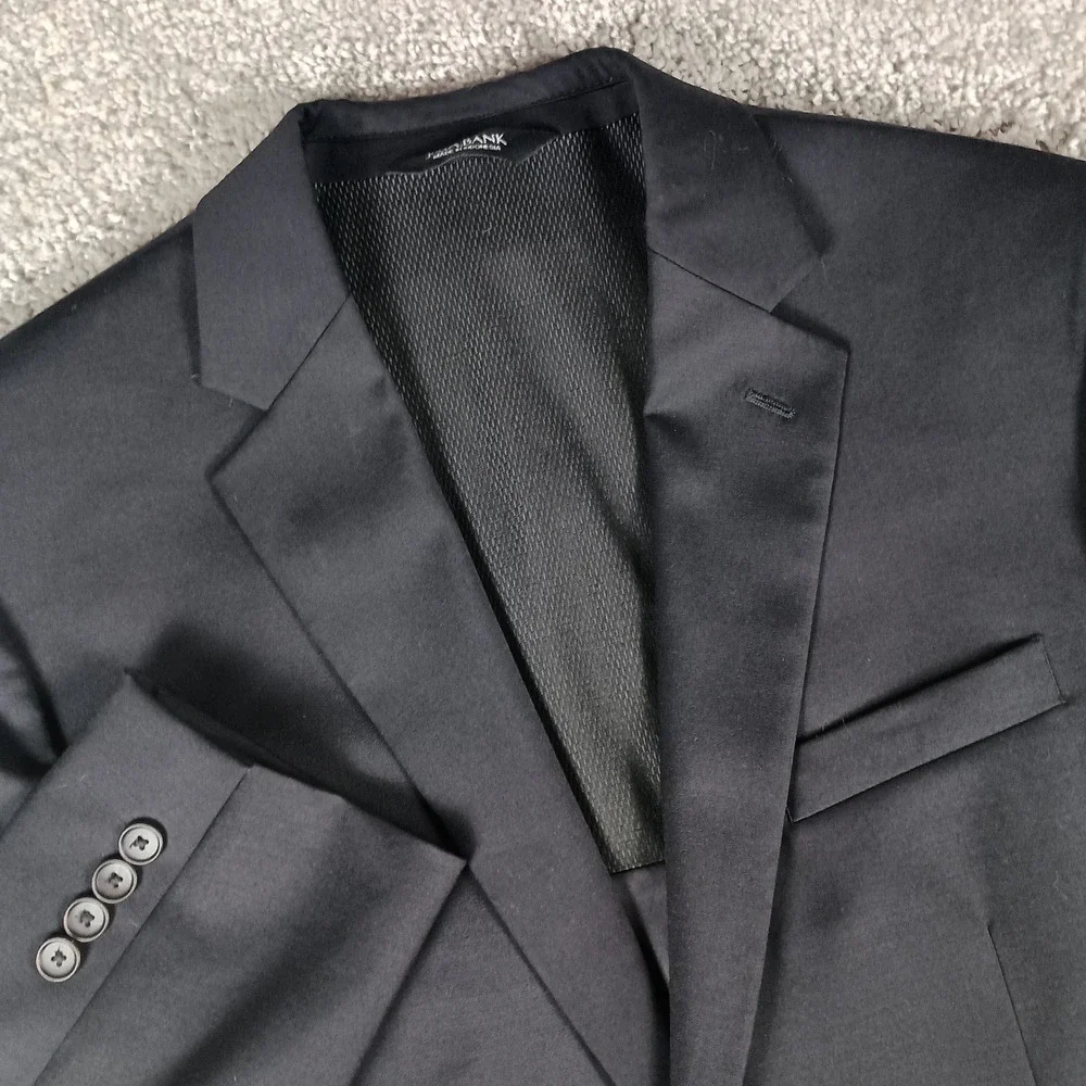 Jos. A. Bank Blazer 42 Short Mens Black Slim Fit Traveler Travel Tech Wool Blend